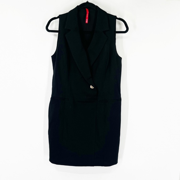 Spanx 20897R Perfect Ponte Vest Mini Dress in Classic Black Sleeveless - Picture 2 of 7